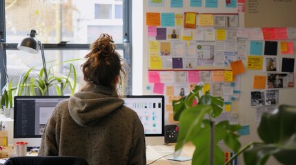 UX designer working on a portal website design to improve customer experiences