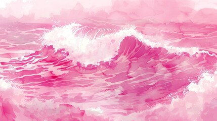 Wall Mural - Abstract watercolor blue big wave. Wave pattern background