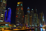 Fototapeta  - Nightlife in Dubai Marina. UAE. November 14, 2012