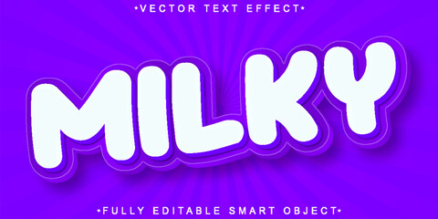 Poster - Cartoon Milky Vector Fully Editable Smart Object Text Effect