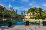 Fototapeta  - View of the hotel Burj Al Arab from Souk Madinat Jumeirah