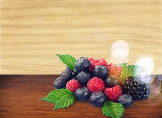 Canvas Print - Group of fresh tasty sweet berries