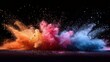 Colorful Powders Floating in the Air