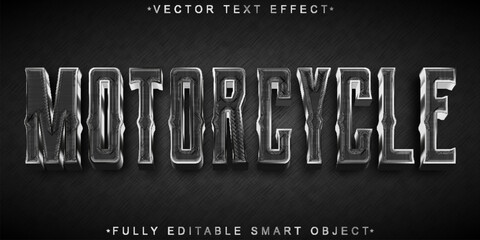 Poster - Silver Motorcycle Vector Fully Editable Smart Object Text Effect