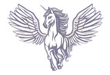 Fototapeta Dziecięca - unicorn illustration horse icon wing vector pegasus logo