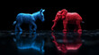 blue donkey and red elephant on a black background Which Present democrats and republicans