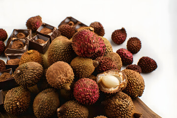 Wall Mural - Litchi, lychee, dry goods, chocolate