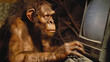 © SergIO - a Neanderthal will work at a computer, Generative AI