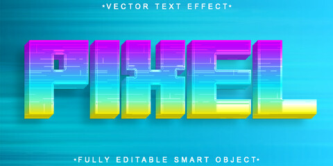 Poster - Arcade Pixel Game Colorful Vector Fully Editable Smart Object Text Effect