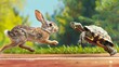 Turtle vs rabbit race business concept
