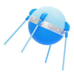 PNG 3D Sputnik icon isolated on a white background