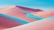 pink and blue cyan sand dunes in the desert on bue sky background, appropriate for travel magazines, blog headers, website backgrounds, or desert themed contras designs.banner