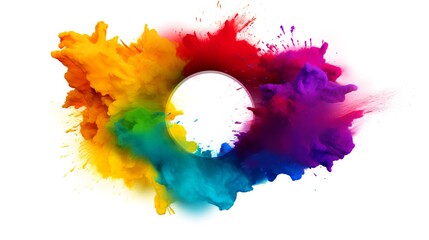 Wall Mural - Set of bright multicolor Holi paint splash color