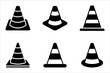Construction cone icon set, vector illustration design. Tools collection. on white background.