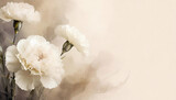 Fototapeta  - Tapeta w białe kwiaty, wzór kwiatowy, puste miejsce na tekst, kartka na życzenia	