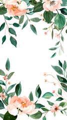  Herbal frame wedding minimalist border in watercolor style