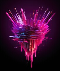 Wall Mural - a purple heart shaped object with many colorful pieces. generative ai.