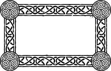 Wall Mural - Small Rectangular Celtic Border Frame - Triskeles