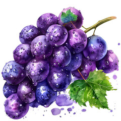 Wall Mural - red grapes isolated on white