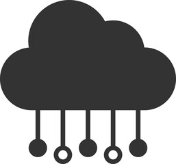 Poster - Technology icon vector cloud computing connection. Big data global server. Line design symbol.