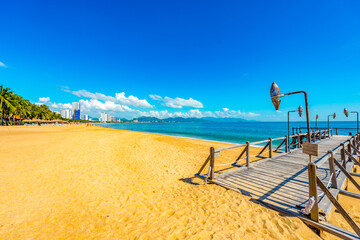 Wall Mural - Nha Trang - Vietnam. December 13, 2015. Forming a magnificent sweeping arc, Nha Trang's 6km-long golden-sand beach is the city's trump card.