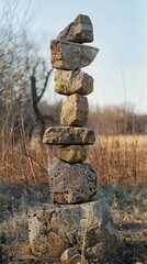 Wall Mural - totem on the field.