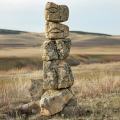 Wall Mural - totem on the field.