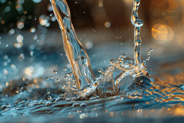 An abstract image of a water leak, with the water forming a pattern as it flows down a surface.