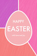 Abstract background with colourful Easter egg and geometric shapes. Modern style greeting card. Vector illustration