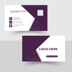 modern elegant purple and white business card design. creative and clean business card template.fron