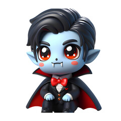 Wall Mural - 3D cute vampire isolated on white background