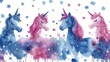 Watercolor seamless pattern with princess, unicorn, castle, and fairy tale backgrounds. Perfect for prints, greetings, invitations, wrapping paper, and textiles.