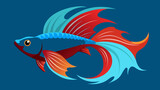Fototapeta Zwierzęta - Stunning Siamese Fighting Fish Vector Enhancing Your Designs with Striking Graphics