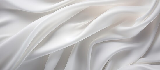 Poster - A closeup of a grey silk satin fabric with delicate waves resembling petals. The elegant pattern is perfect for creating fashion accessories or luxurious linens