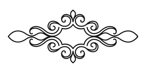 Poster - Vintage baroque ornament. Luxury template frame, border. Retro pattern antique style acanthus. For logos, labels, wedding invitations, certificates, menu. Vector illustration.