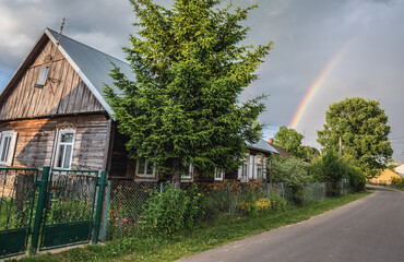 Wall Mural - Cottage in a small village in Wegrow County, Mazowsze region of Poland