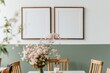 Two empty picture frames in the house minimal style