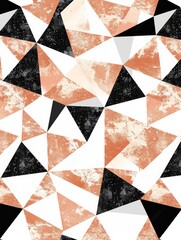 Wall Mural - Intricate design featuring a mix of black, white, and orange colors in an abstract pattern