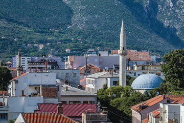 Canvas Print - Aerial view on Mostar city, Bosnia and Herzegovina