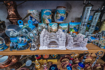 Canvas Print - Souvenirs for sale on Kujundziluk Street in historic part of Mostar, Bosnia and Herzegovina