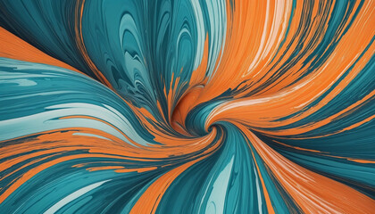 Wall Mural - orange and teal in an abstract futuristic texture 