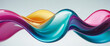 Glossy colored transverse wave shape, 3d rendering, wall paper