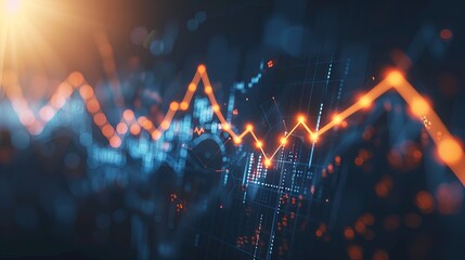 An abstract representation of a financial chart accompanied by an arrow symbolizing direction or trend.