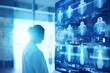 © alesia0604 - Woman doctor, professional scientists working in X-ray brain research laboratory. Neurologists or Neuroscientists surrounded by monitors showing CT, MRI Scans. Medical technology concept