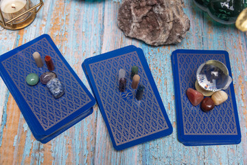 Sticker - Fortune Telling Table with a crystal ball and tarot cards.