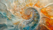 artistic oil painting nautilus shell mother-of-pearl as background