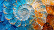 artistic oil painting nautilus shell as background
