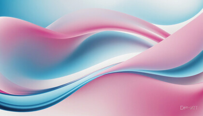 Poster - Abstract background with smooth lines in blue and pink colors, 3d rendering