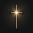 Glowing Cross icon on a black background