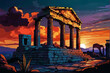 Ancient city ruins Illustration